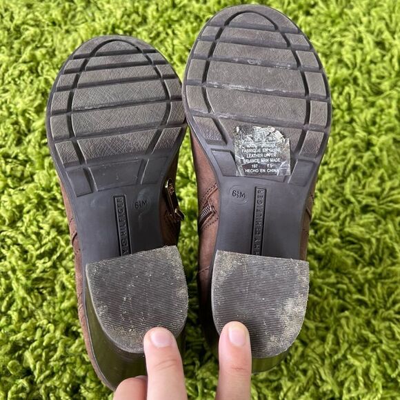 LEATHER TOMMY HILFIGER BOOTS ANKLE 6.5 - Picture 8 of 10